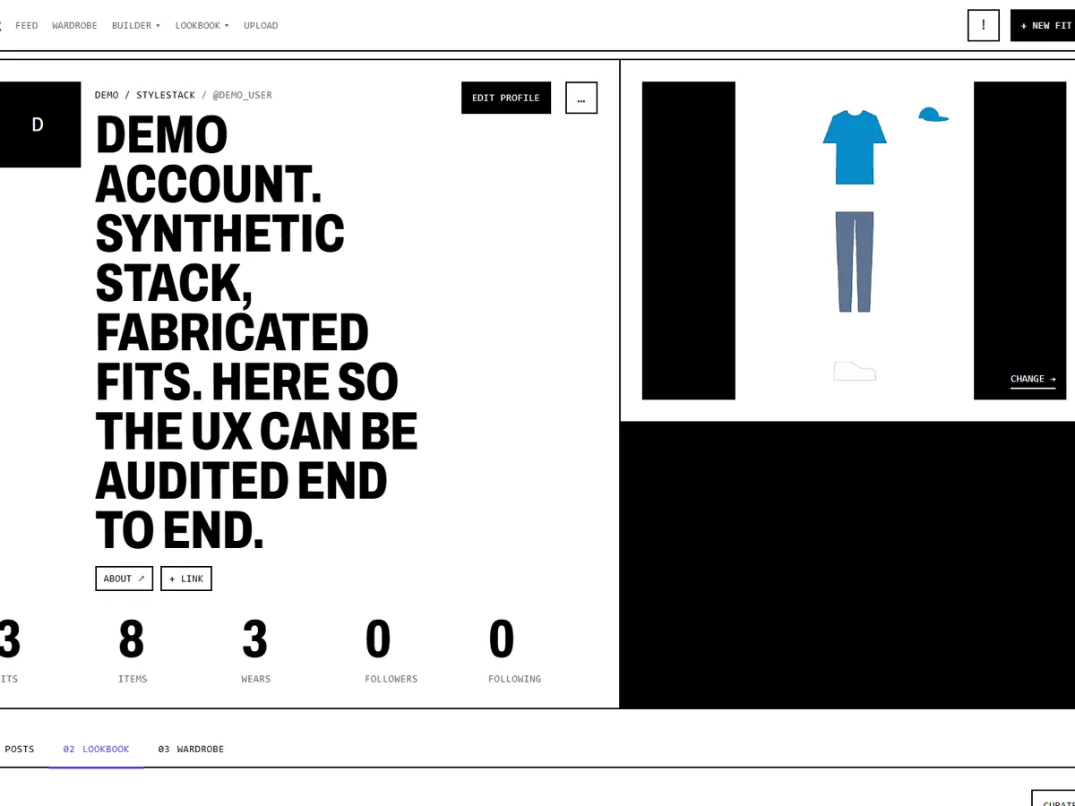 A PUBLIC PROFILE — THE DEMO ACCOUNT AT ITS HANDLE