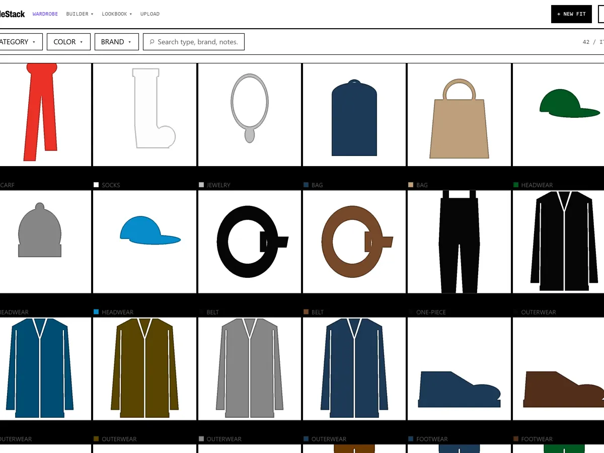 THE WARDROBE WALL — EVERY PIECE YOU OWN, CUT OUT